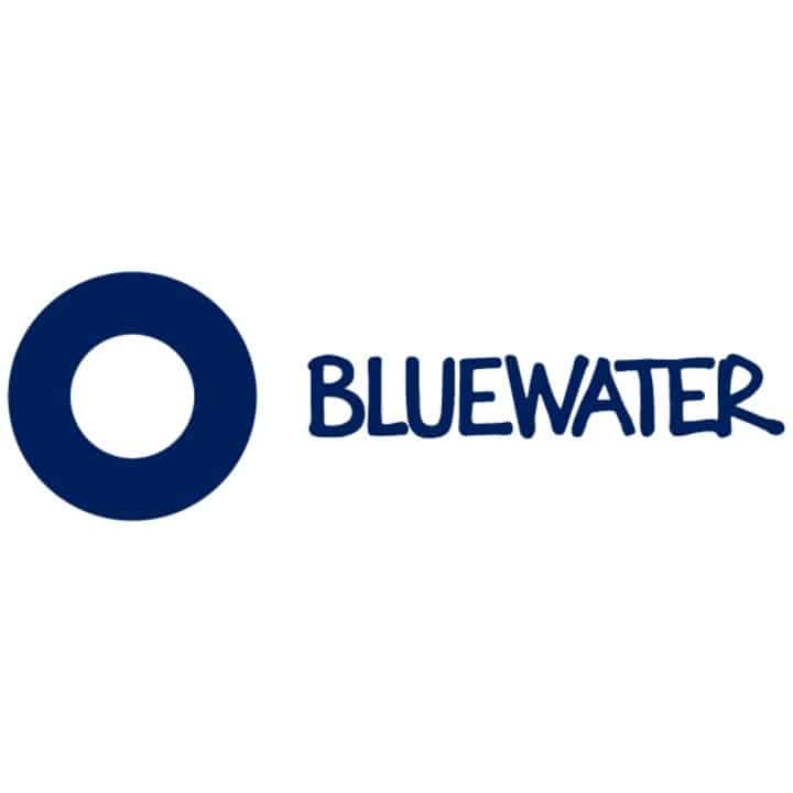 Logga med text: Bluewater